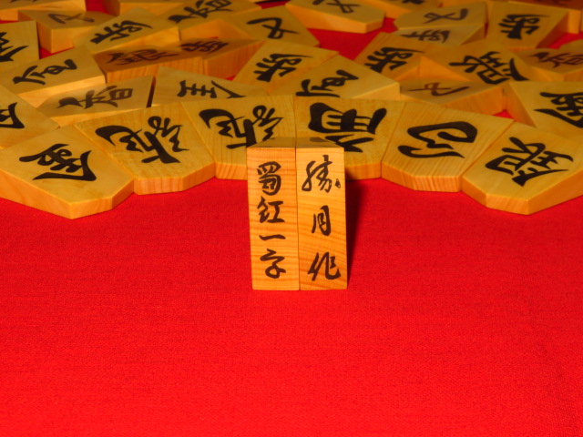 将棋駒 竜月作 彫駒 余り歩1 中古 桐箱付 