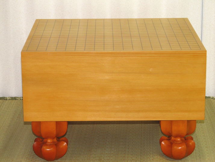 日本産本榧柾目六寸碁盤/盤覆 再生品(K323) トウシン盤駒店 囲碁 将棋